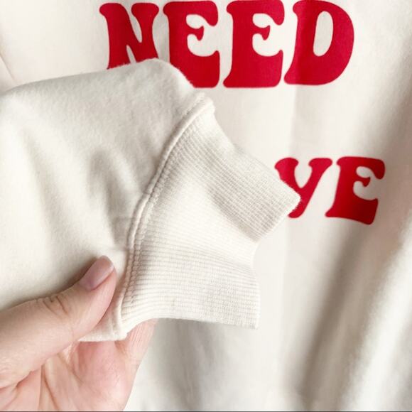 WILDFOX All You Need Is Love Crewneck Sweatshirt Graphic Print Beatles Large NWT - Picture 3 of 8